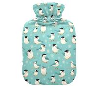 Bouillotte bleu pâle avec housse souple, 1 L pour chauffe-ventre