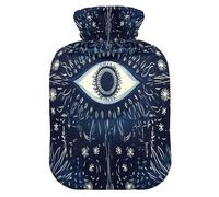 Bouillotte bleue contre le mauvais œil avec housse en polaire douce pour soulager la douleur au cou et aux épaules Thérapies par le chaud et le froid - L