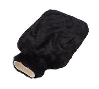 Bouillotte Bouillotte 2000ml Facile à Nettoyer, Sac d'Eau Chaude en Peluche, Laine de Caoutchouc pour Le Dos (Noir)