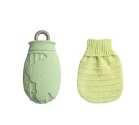 Bouillotte Bouillotte 320 ml for l'hiver, mini chauffe-mains, portable, en caoutchouc épais, peluche, for chauffe-pieds de lit(Green)