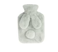 Bouillotte Bouillotte 500/1000 ml avec housse souple en forme de lapin, joli sac d'eau chaude for garder au chaud hiver, chauffe-mains portable(Gray 1000ML)