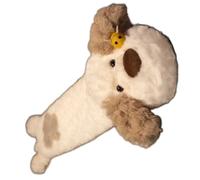 Bouillotte - bouillotte 75 cm | en caoutchouc avec housse en peluche, motif abeille, chien, longue pour lit, hiver, femme, chaleur et
