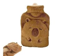 Bouillotte, Bouillotte en Peluche, Chaude Chauffe Main/Ventre/Cou, Adorable Motif Capybara, Grande Capacité 1L, Amovible pour Le Nettoyage, Épais et Étanche, Doux et Chaud, Réservé aux Adultes