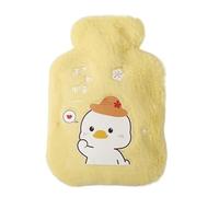 Bouillotte Bouillotte en peluche de 250 ml avec motif animal dessin animé, ours, lapin, chat, sac d'eau chaude épais for les mains et pieds, for l'hiver(Yellow)