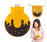Bouillotte - Bouteille d'eau en caoutchouc - Design donut à compression froide et chaude - Chauffe-pieds amovible pour , bouillotte, sac chaud, bonne étanchéité