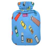 Bouillotte Cars Trunck avec housse, 1 L, sac d'eau chaude et froide, compresse chaude et froide, idéale pour soulager les crampes, le dos, les épaules, les enfants, les hommes, les femmes, les mains
