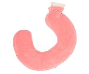 Bouillotte Chauffante en Caoutchouc Souple, Forme U, 1L, Housse Amovible en Polyester - Isolation Durable, Sécurité Antidéflagrante, Soulagement Douleur et Confort (Chaise Rouge)