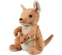 Bouillotte chauffante micro-ondes à graines avec housse peluche - Kangourou marron Marron G