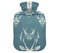 Bouillotte chic en forme de visage d'élan pour eau chaude avec housse souple, 1 L pour chauffe-ventre