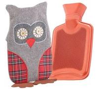 Bouillotte classique en caoutchouc avec housse chouette - 1 litre G