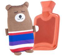 Bouillotte classique en caoutchouc avec housse nounours - 0.5 litre Infactory