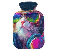 Bouillotte colorée avec plateau tournant avec housse souple, 2 l pour crampes menstruelles, crampes menstruelles