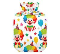 Bouillotte colorée de dessin animé clown avec housse souple, sac pour chauffe-ventre, crampes menstruelles, compresas calientes para el vientre