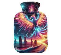 Bouillotte colorée Phoenix avec housse en velours doux pour compresse chaude et froide Taille M