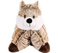 SENSLY Bouillotte coussin micro-ondable 34x24 cm fourrure ultra-douce polyester et céramique marron