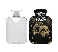 Bouillotte d'anniversaire rétro années 70 avec housse souple 2 L pour soulager les douleurs musculaires douloureuses compresas calientes para el vientre