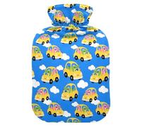 Bouillotte de 1 L avec housse chaude en peluche douce en forme d'alligator, bouchon à vis anti-fuite idéal pour les sports d'hiver en plein air, le dos, le cou et les jambes, les douleurs musculaires