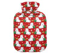 Bouillotte de 1 L avec housse en peluche douce - Motif licorne - Bouchon à vis anti-fuite - Idéal pour les sports d'hiver en plein air - Douleurs musculaires froides et crampes - 1 l