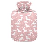 Bouillotte de 2 L avec housse en peluche douce, parapluie pour chien, bouchon à vis anti-fuite, idéal pour les sports d'hiver en plein air, dos, cou et jambes, douleurs musculaires froides et crampes