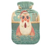 Bouillotte de Noël amusante avec housse souple, compresses chaudes de 1 l pour le corps pour soulager la douleur, soulager la douleur, compresas calientes para el vientre