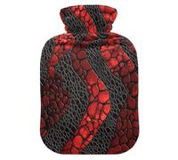 Bouillotte de Saint-Valentin avec housse douce, texture peau de serpent, texture peau de serpent, compresse chaude de 2 L pour les muscles endoloris