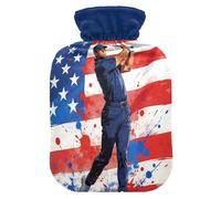 Bouillotte de sport avec housse souple pour soulager la douleur, motif drapeau des États-Unis