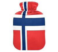 Bouillotte de voyage avec housse souple Motif drapeau national de la Norvège Parfait Business Concepts 2 L pour soulager la douleur