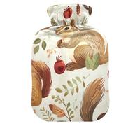 Bouillotte de voyage en forme d'écureuil avec housse souple, 2 L, pour le lit pour le cou et les épaules