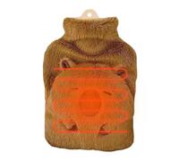 Bouillotte D'Eau Chaude - 1000 millilitres Étanche Forme Capybara Rétention de Chaleur,Pochette d'Eau Chaude - Pour Le Camping Le Dos Les Mains Le Voyage L École Les Épaules Le Cou Les Jambes Les Femm