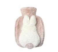 Bouillotte d'hiver à injection d'eau chaude for les mains, en PVC épais et peluche, idéale for la maison, for hommes, femmes adultes. Convient aux Pour Main,Ventre,Cou(Pink)