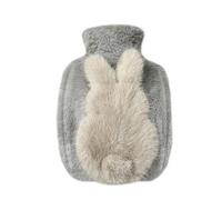 Bouillotte d'hiver à injection d'eau chaude for les mains, en PVC épais et peluche, idéale for la maison, for hommes, femmes adultes. Convient aux Pour Réchauffer Les Mains Et Le Cou(Grey)
