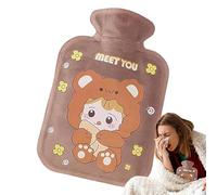 Bouillotte d'hiver avec couvercle, bouillotte d'hiver 500 ml, coussin chauffant de grande capacité, chauffe-lit