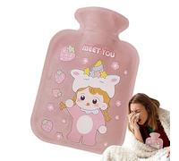 Bouillotte d'hiver - Chauffe-mains réutilisable en peluche de 500 ml, tissu PVC de dessin animé mignon | Poche chauffante portable pour l'extérieur, les voyages, le camping, par temps froid, cadeau