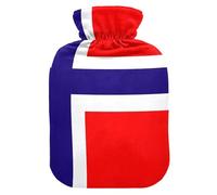 Bouillotte drapeau de la Norvège avec housse souple 1 l pour lit pour crampes menstruelles