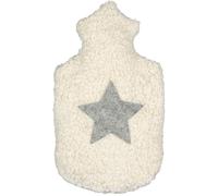 Bouillotte Eau Chaude 1.8L Efie® broderie étoile feutrine grise Vegan