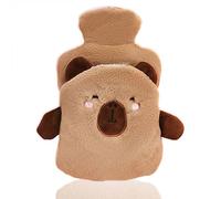 Bouillotte Eau Chaude Avec Housse Douce 1 L, Bouillotte Cervicale Et Epaule, Coussin Chauffant Cervicales Neck Relax, pour Femme, Homme, MèRe, PèRe Enfant (Capybara)