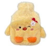 Bouillotte Eau Chaude avec Housse en Peluche Souple 400ML Bouillotte Anti-fuite Bouillotte à Eau Bouillotte Thermique Adulte Et Enfant Bouillotte pour Soulager La Douleur Et Crampes
