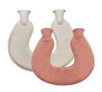 Bouillotte Eau Chaude Chauffante En Forme De U Pour Le Cou, Bouillotte De 1 Litre Pour Les Crampes Menstruelles, Bouillottes Réutilisable, Bouillotte Cervicale(Pink)