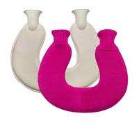 Bouillotte Eau Chaude Chauffante En Forme De U Pour Le Cou, Bouillotte De 1 Litre Pour Les Crampes Menstruelles, Bouillottes Réutilisable, Bouillotte Cervicale(Dark Pink)