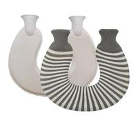 Bouillotte Eau Chaude Chauffante En Forme De U Pour Le Cou, Bouillotte De 1 Litre Pour Les Crampes Menstruelles, Bouillottes Réutilisable, Bouillotte Cervicale(Stripes Gray)