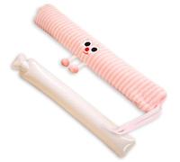 Bouillotte Eau Chaude Longue Avec Housses,Housse Douce Déhoussable Bouillotte Peluche,Jolie Bouillotte Caoutchouc,Pour Regles Douloureuses,Cervicale,Taille,Cadeau D'hiver Pour Femmes Enfants (Rose)