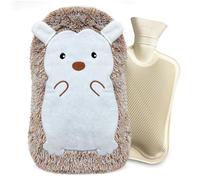 Bouillotte Eau Chaude pour Enfant et Adulte, Bouillote Eau Chaude 2 Litre, Bouillotte Hérisson, Bouillotte Peluche avec Couvercle Souple, Bouillottes pour Main Dos Chaufferette Chaleur Confort