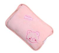 Bouillotte électrique rechargeable, avec housse en peluche, charge et chauffage, pour crampes menstruelles, muscles, cou, jambes, taille, ventre, corps