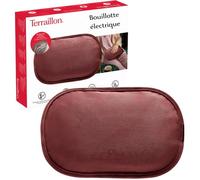 Bouillotte électrique TERRAILLON en velours vieil rose - chauffage rapide (8-12 min), 6 h de chaleur, soulage douleurs musculaires,
