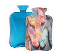 Bouillotte en caoutchouc avec housse souple, chaussures de danse colorées, sac d'eau chaude de 2 L pour soulager la douleur, thérapie par le chaud et le froid