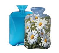 Bouillotte en caoutchouc avec housse souple, fleur sauvage, plante de ferme, campagne, nature, botanique, sac d'eau chaude pour soulager la douleur, thérapie par le chaud et le froid