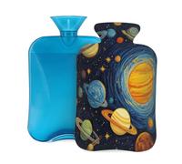 Bouillotte en caoutchouc avec housse souple, Solar System Planet 2 L pour soulager la douleur, thérapie par le chaud et le froid