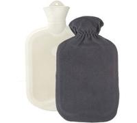 Sänger ® Bouillotte en caoutchouc eau chaude ou froide avec housse polaire - 2 L - Polaire - Gris