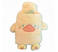 Bouillotte en caoutchouc en forme d'animal mignon en peluche avec housse souple - En peluche chaude d'hiver - Design à compression étanche - En PVC - Pour soulager la douleur, les crampes