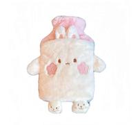 Bouillotte en caoutchouc en forme d'animal mignon en peluche avec housse souple - En peluche chaude d'hiver - Design de compression étanche en PVC - Pour soulager la douleur, les crampes